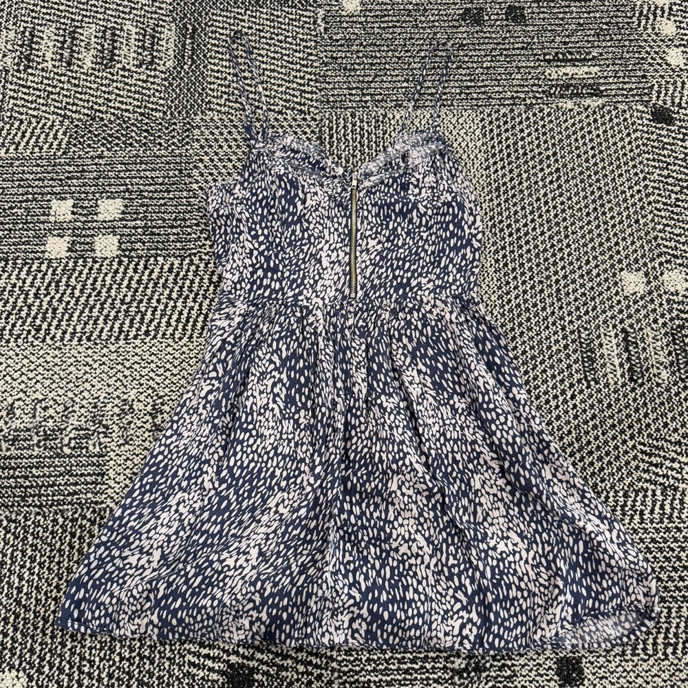 Forever 21 Navy and Cream Patterned Dress